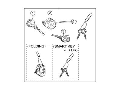 Kia 819053W340 Lock Key & Cylinder Set