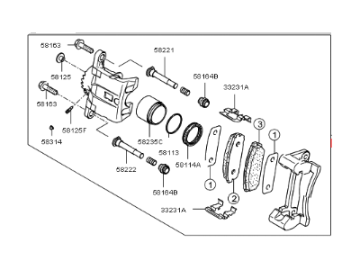 Kia Sorento Brake Caliper - 582303E700