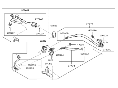 Kia Soul EV A/C Hose - 97775E4500