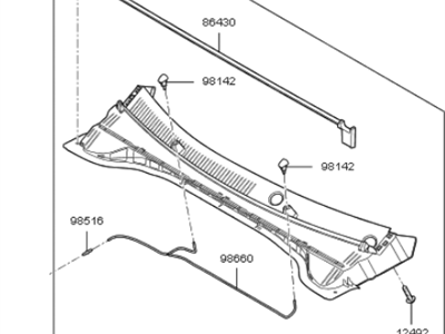 Kia 86150G5000 Cover Assembly-Cowl Top