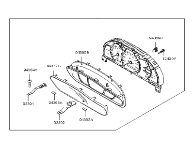 Kia 940113E231 Cluster Assembly-Instrument