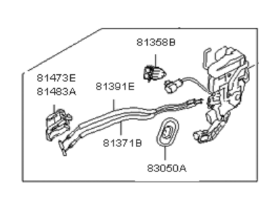Kia 813202T520 Front Door Latch & Actuator Assembly, Right