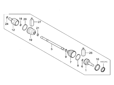 Kia 49500A7650 Shaft Assembly-Drive,LH