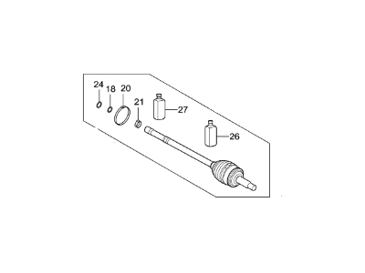 Kia 49591A74B5 Joint & Shaft Kit-Front