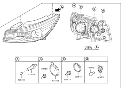 2017 Kia Sedona Headlight - 92101A9210