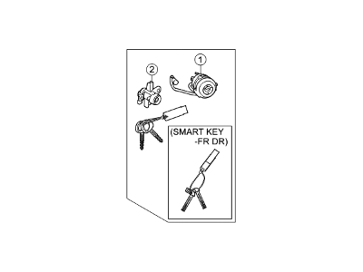 Kia 819052K735 Lock Key & Cylinder Set