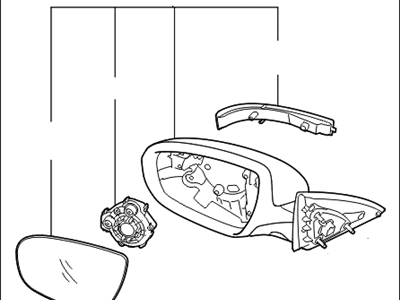 Kia 876104C510 Outside Rear View Mirror Assembly, Left