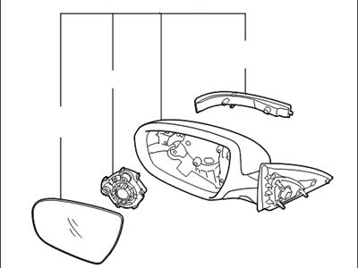 Kia 876204C540 Outside Rear View Mirror Assembly, Right