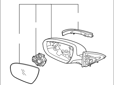 Kia 876204C550 Outside Rear View Mirror Assembly, Right