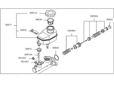 Kia Spectra5 SX Brake Master Cylinder Reservoir - 585102F600