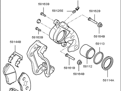 2009 Kia Rondo Brake Caliper - 581101D050