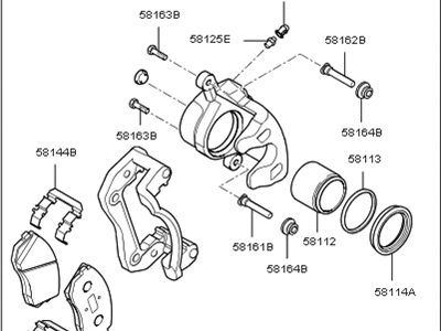 2008 Kia Rondo Brake Caliper - 581301D050