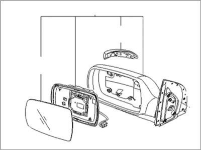 Kia 876204D922 Outside Rear View Mirror Assembly, Right