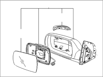 Kia 876204J232 Outside Rear View Mirror Assembly, Right