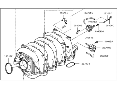 Kia 283103F000 Manifold Assembly-Intake