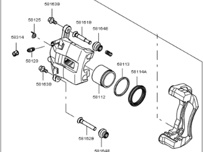 2011 Kia Rio Brake Caliper - 581901GA00