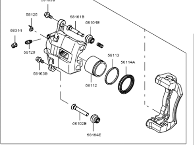 2010 Kia Rio Brake Caliper - 581801GA00