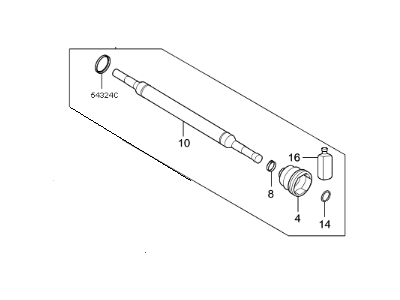 Kia 49583E4000 Boot Kit-Front Axle Differential