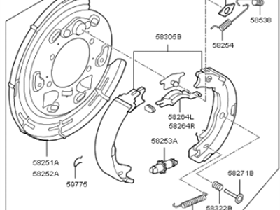 Kia 582503S200 Packing Rear Brake Assembly, Left