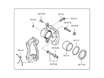 2017 Kia Soul EV Brake Caliper - 58190E4A00