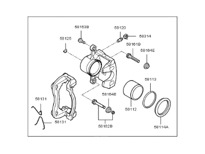 2016 Kia Soul EV Brake Caliper - 58180E4A00