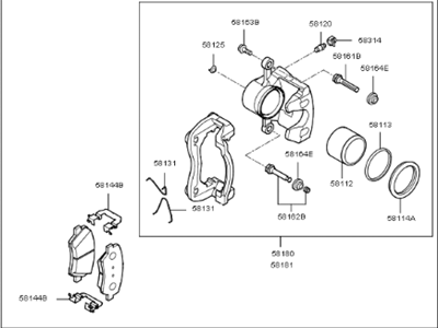 Kia 58130E4000 Front Brake Assembly, Right