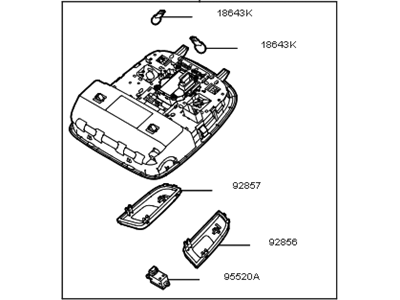 Kia 92800G5000HGC Lamp Assembly-Overhead Console