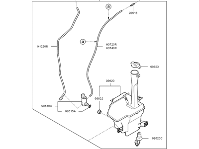 2011 Kia Forte Washer Pump - 986101M200