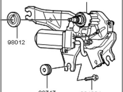 Kia 987002J100 Rear Wiper Motor & Linkage Assembly