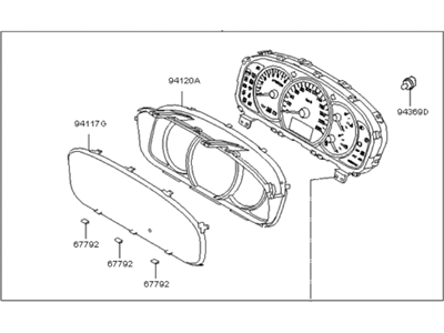 Kia 940011D420 Cluster Assembly-Instrument