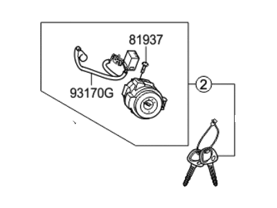 81900B2A00 Genuine Kia Ignition Lock Cylinder 81900B2A00 Genuine Kia Ignition Lock Cylinder