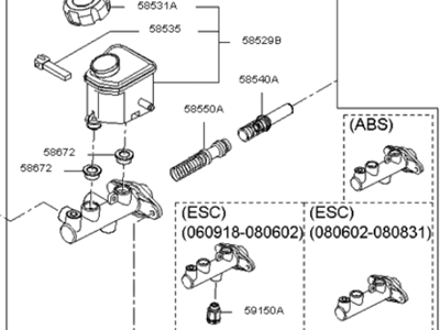 Kia Optima Brake Master Cylinder - 585102G410