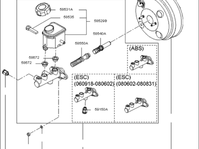 Kia Optima Brake Master Cylinder Reservoir - 585002G210