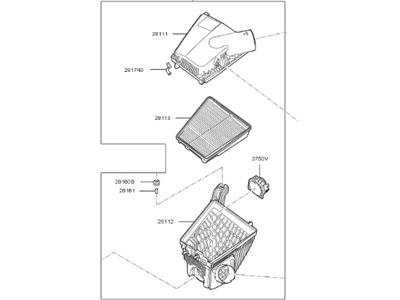 Kia 281103M300 Air Cleaner Assembly