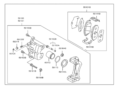 2012 Kia Sorento Brake Caliper - 581301U000