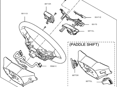 Kia 56100C6300CP5 Steering Wheel Assembly