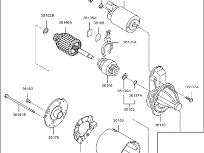 2012 Kia Rio Starter Motor - 361002B100