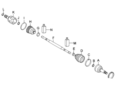 Kia 496002Y000 Shaft Assembly-Drive Rear