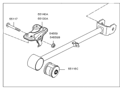 Kia 551012F501 Arm Complete-Trailing R