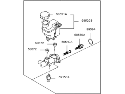 Kia Rondo Brake Master Cylinder Reservoir - 585101D050