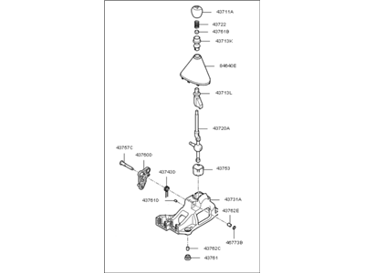 Kia 437001M400DAJ Lever Complete-Gear