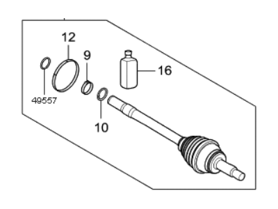 2020 Kia Niro Axle Shaft - 49526G5000