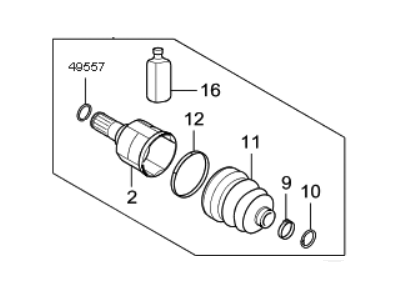 Kia 49536G5000 Joint Kit-Front Axle Differential