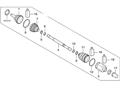 Kia Niro Axle Shaft - 49501G5100