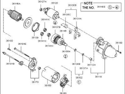 2009 Kia Sorento Starter Motor - 361003C181