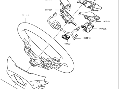 Kia 56110B2941GBV Steering Wheel Assembly