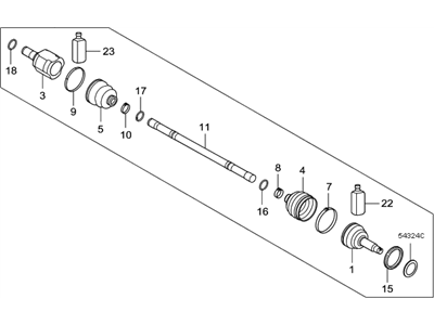 2019 Kia Soul Axle Shaft - 49500B2100