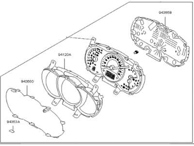 Kia 940041U010 Cluster Assembly-Instrument