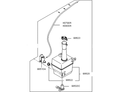 2004 Kia Spectra Washer Pump - 986102F010