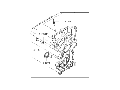 Kia 213502E330 Cover Assembly-Timing Chain